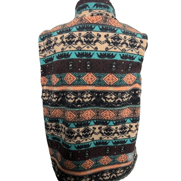 SHEIN Women's Geo Pattern Zip Up Fleece Vest Jacket Multicolor Size XL - Picture 5 of 8